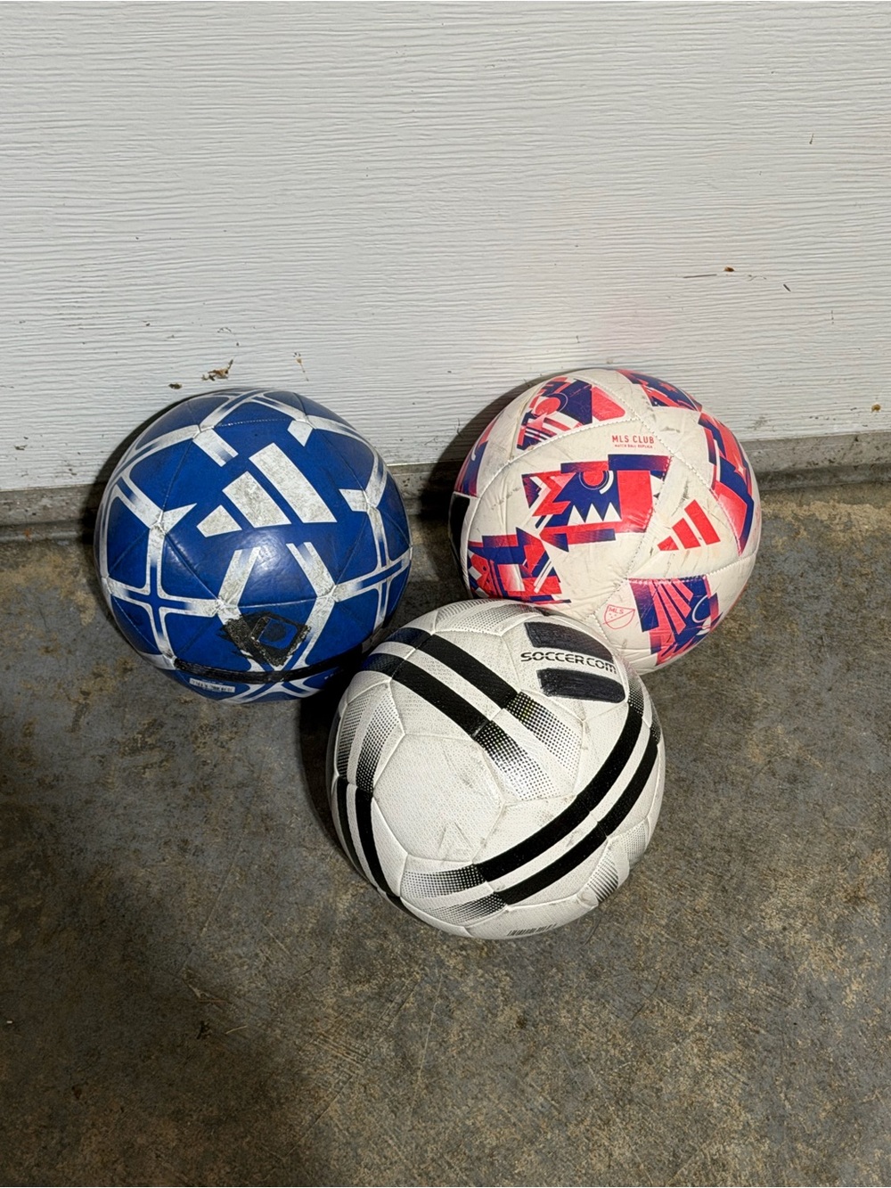 Adidas MLS Soccer Training Balls Lot Of 3 Used Soccer Balls (All Size 4)
